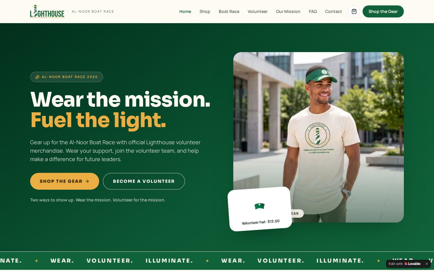 Lighthouse Scholarship Foundation website homepage